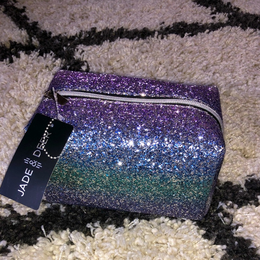 Jade & Deer Holographic Glitter Cosmetic Case